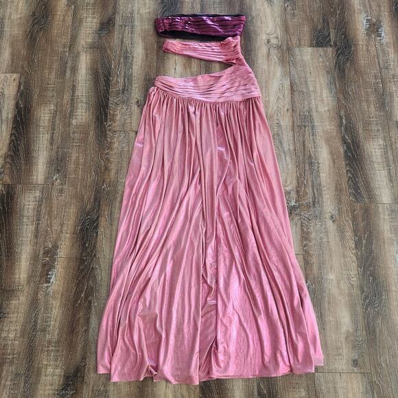 Retrofete Lia Dress Pink Purple Ombre Cut Out Strapless Maxi Size XS - Picture 5 of 10